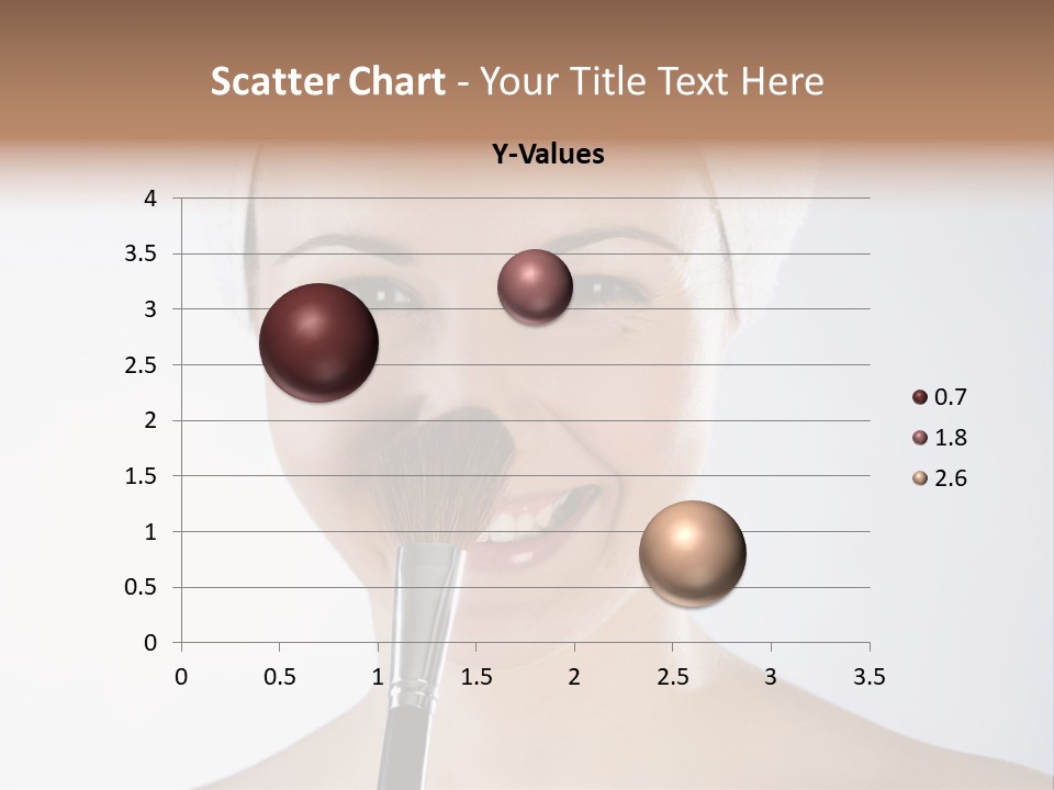 A Smiling Woman With A Brush In Her Mouth PowerPoint Template