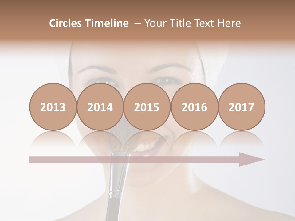 A Smiling Woman With A Brush In Her Mouth PowerPoint Template