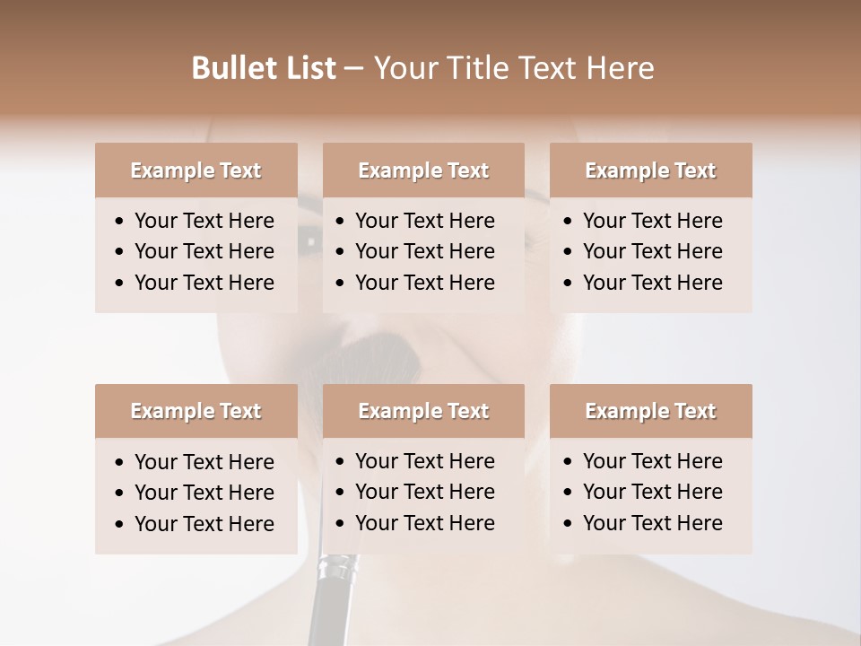 A Smiling Woman With A Brush In Her Mouth PowerPoint Template