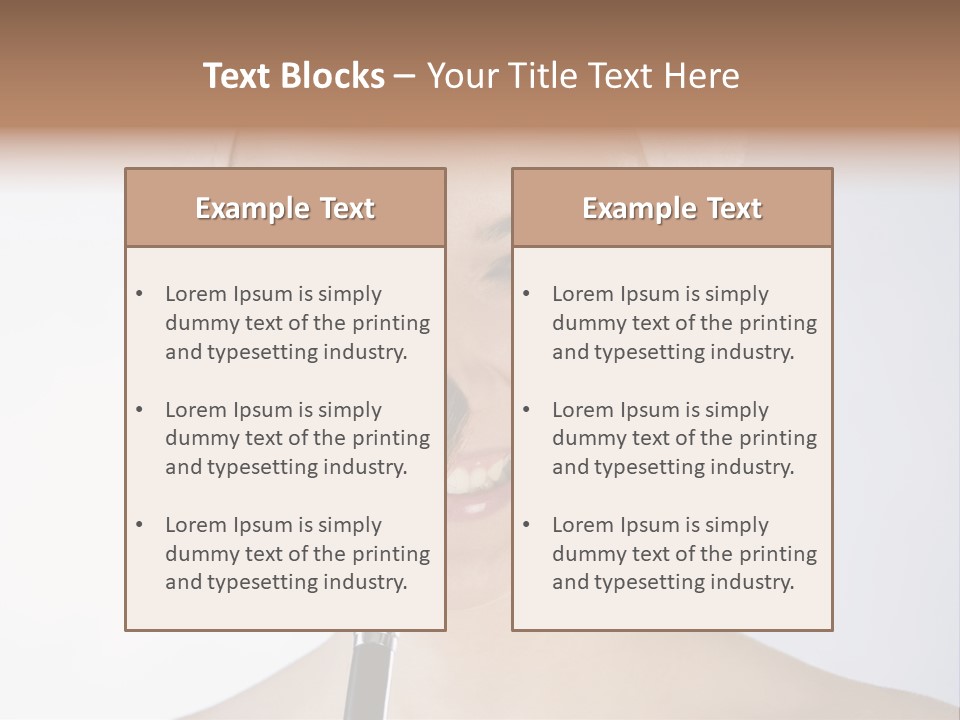 A Smiling Woman With A Brush In Her Mouth PowerPoint Template