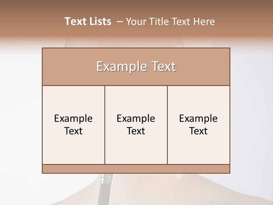 A Smiling Woman With A Brush In Her Mouth PowerPoint Template