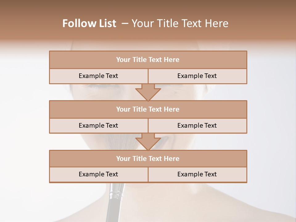 A Smiling Woman With A Brush In Her Mouth PowerPoint Template