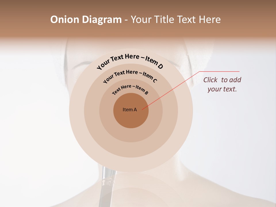 A Smiling Woman With A Brush In Her Mouth PowerPoint Template