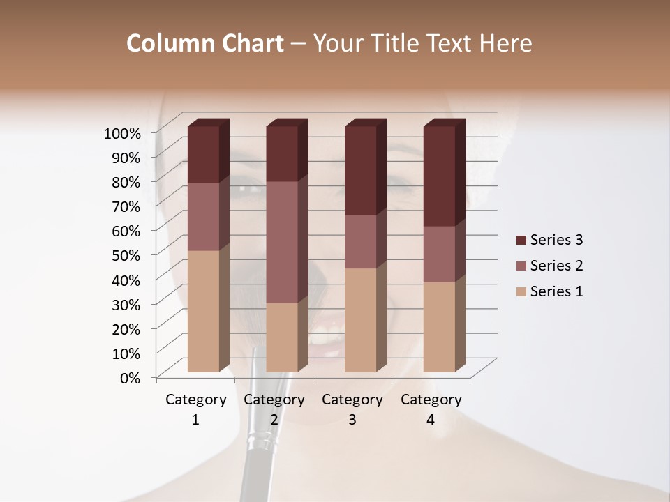 A Smiling Woman With A Brush In Her Mouth PowerPoint Template