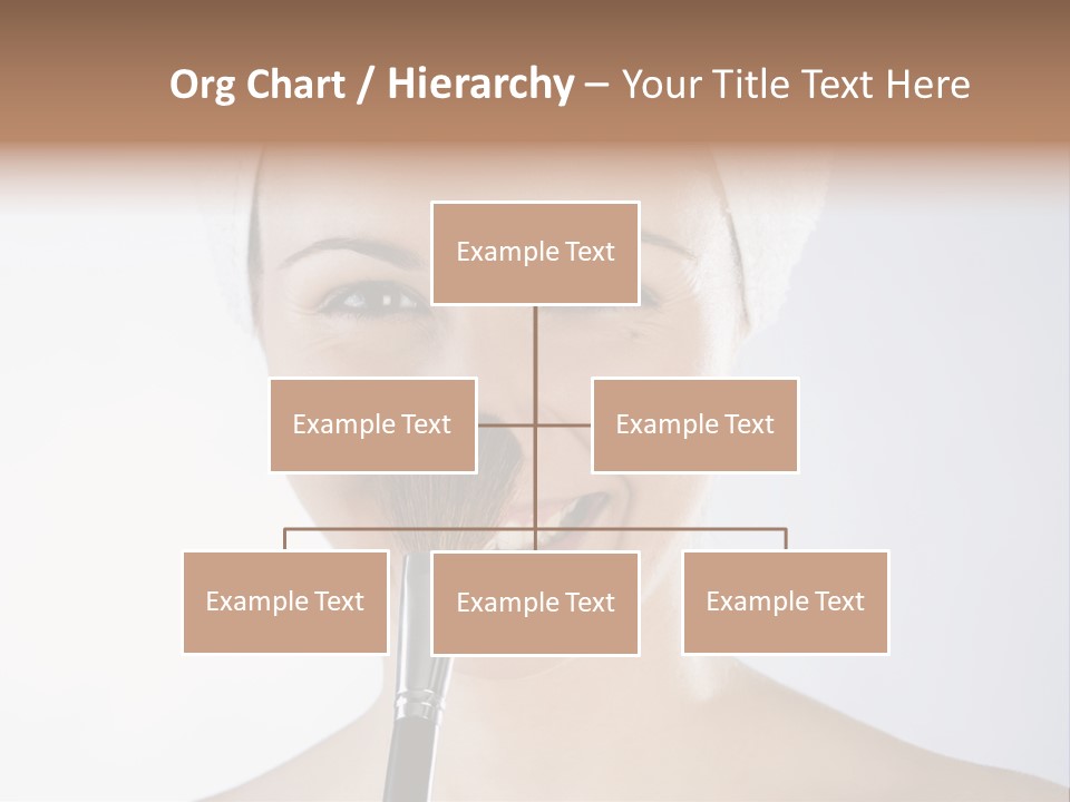 A Smiling Woman With A Brush In Her Mouth PowerPoint Template