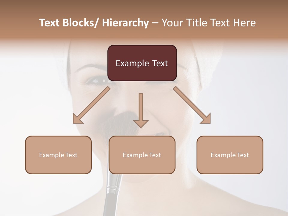 A Smiling Woman With A Brush In Her Mouth PowerPoint Template