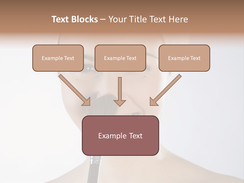 A Smiling Woman With A Brush In Her Mouth PowerPoint Template