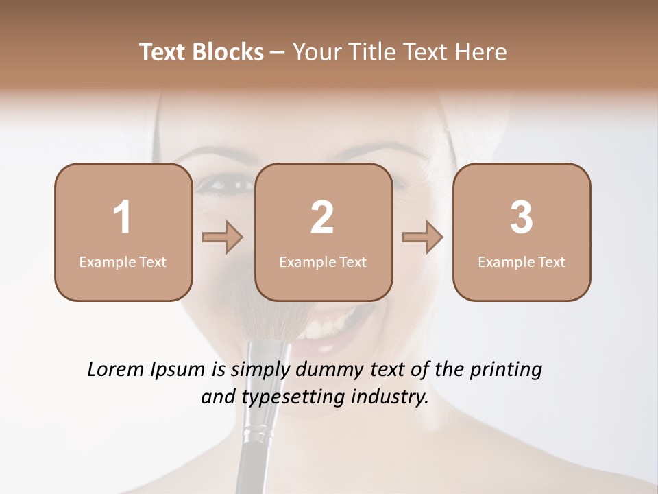 A Smiling Woman With A Brush In Her Mouth PowerPoint Template