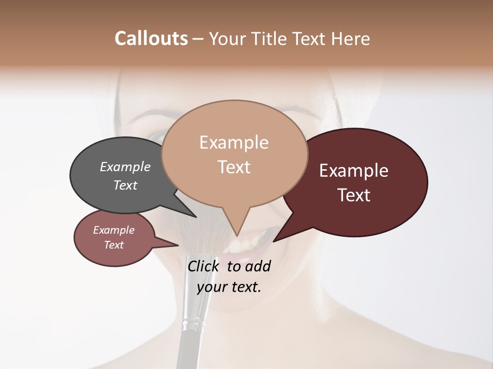 A Smiling Woman With A Brush In Her Mouth PowerPoint Template