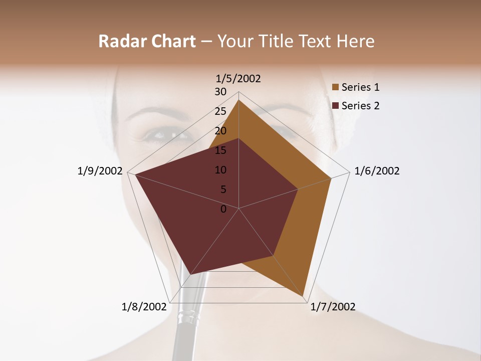 A Smiling Woman With A Brush In Her Mouth PowerPoint Template