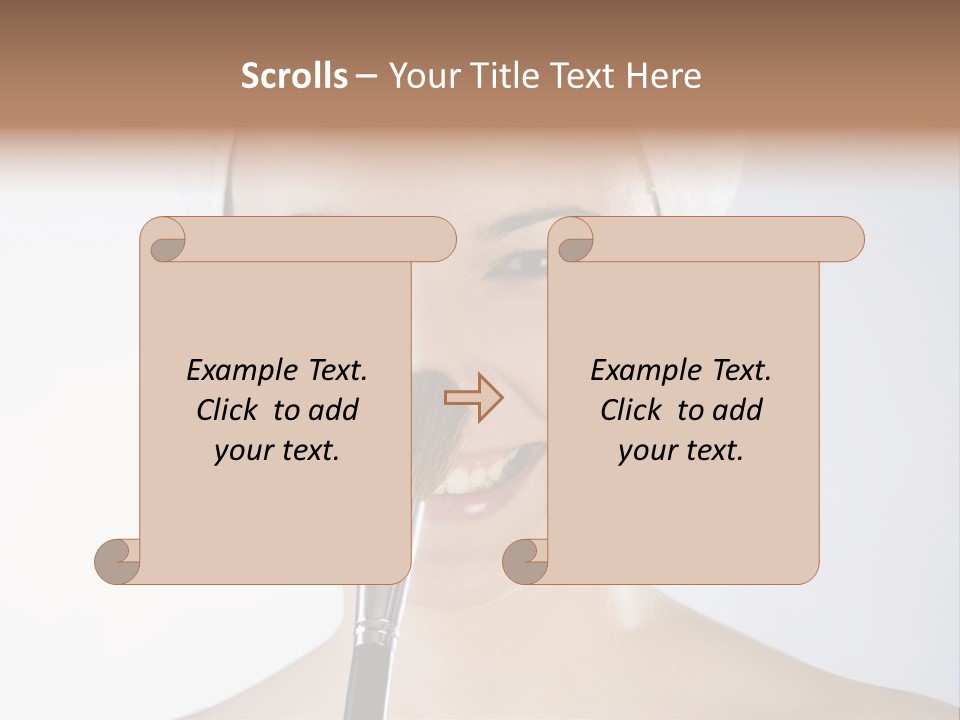 A Smiling Woman With A Brush In Her Mouth PowerPoint Template