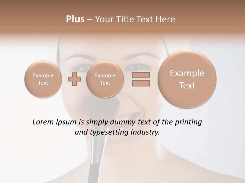 A Smiling Woman With A Brush In Her Mouth PowerPoint Template