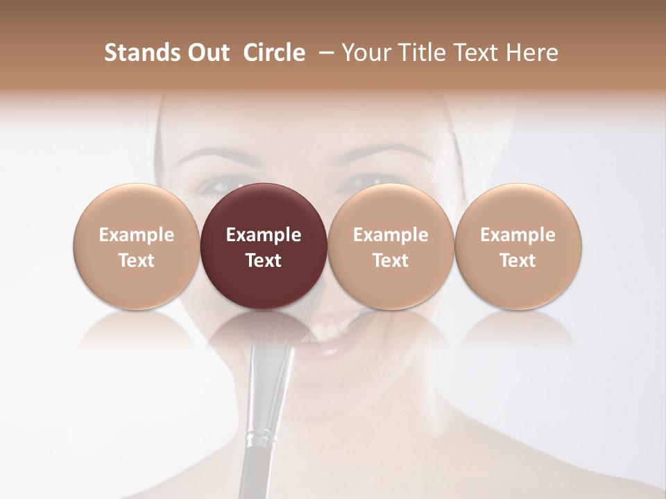 A Smiling Woman With A Brush In Her Mouth PowerPoint Template