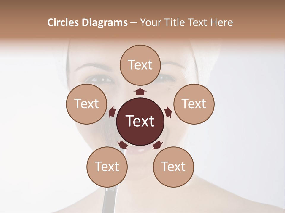 A Smiling Woman With A Brush In Her Mouth PowerPoint Template