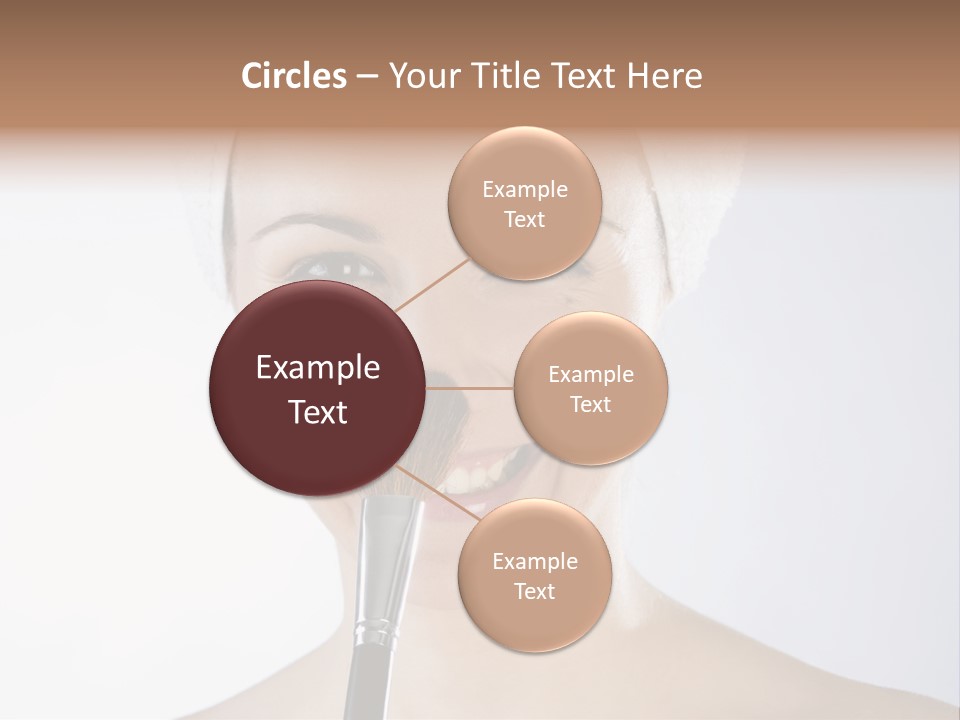 A Smiling Woman With A Brush In Her Mouth PowerPoint Template