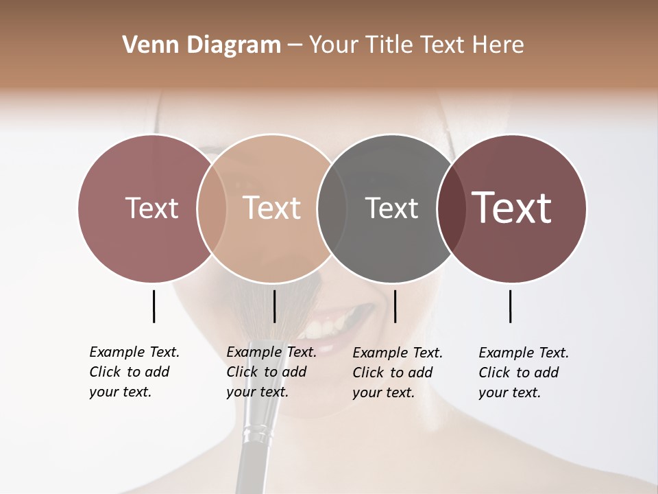 A Smiling Woman With A Brush In Her Mouth PowerPoint Template