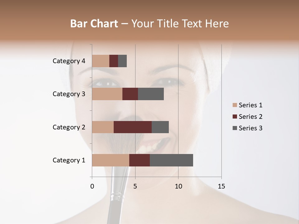 A Smiling Woman With A Brush In Her Mouth PowerPoint Template