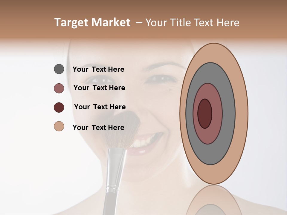 A Smiling Woman With A Brush In Her Mouth PowerPoint Template