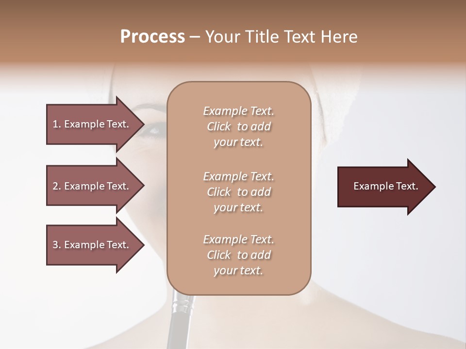 A Smiling Woman With A Brush In Her Mouth PowerPoint Template