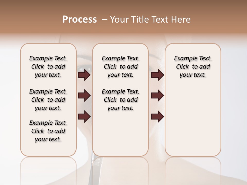 A Smiling Woman With A Brush In Her Mouth PowerPoint Template