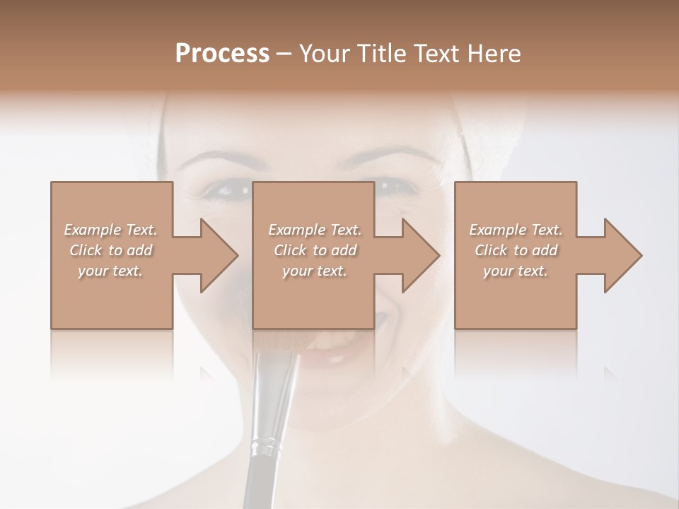 A Smiling Woman With A Brush In Her Mouth PowerPoint Template