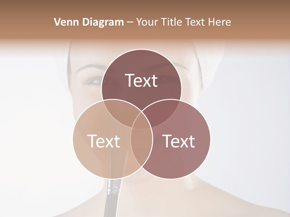 A Smiling Woman With A Brush In Her Mouth PowerPoint Template