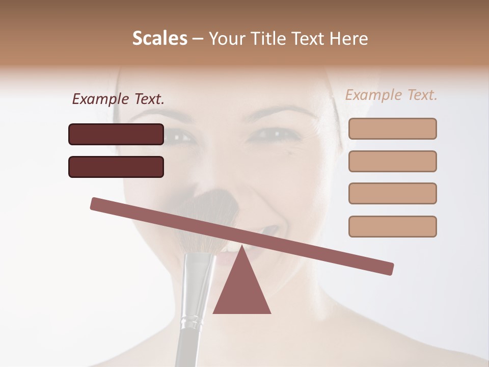 A Smiling Woman With A Brush In Her Mouth PowerPoint Template