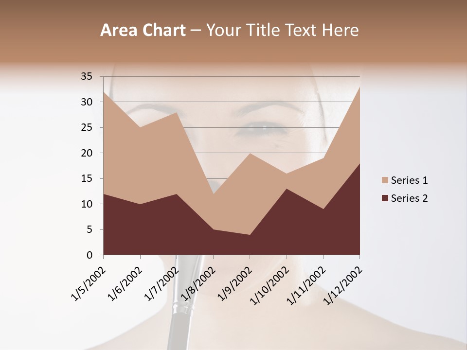 A Smiling Woman With A Brush In Her Mouth PowerPoint Template