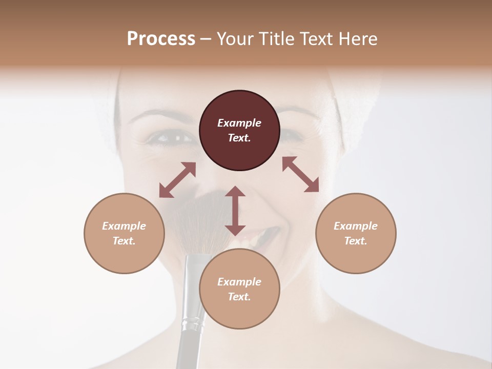A Smiling Woman With A Brush In Her Mouth PowerPoint Template