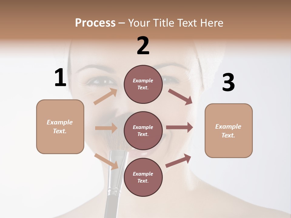 A Smiling Woman With A Brush In Her Mouth PowerPoint Template