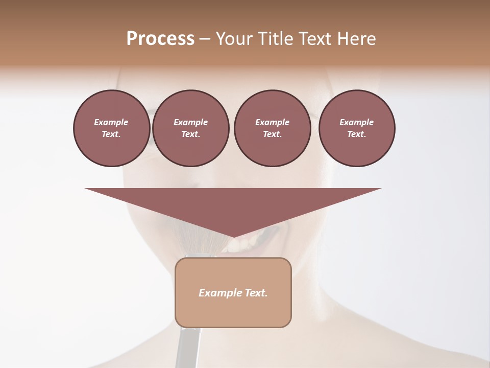 A Smiling Woman With A Brush In Her Mouth PowerPoint Template