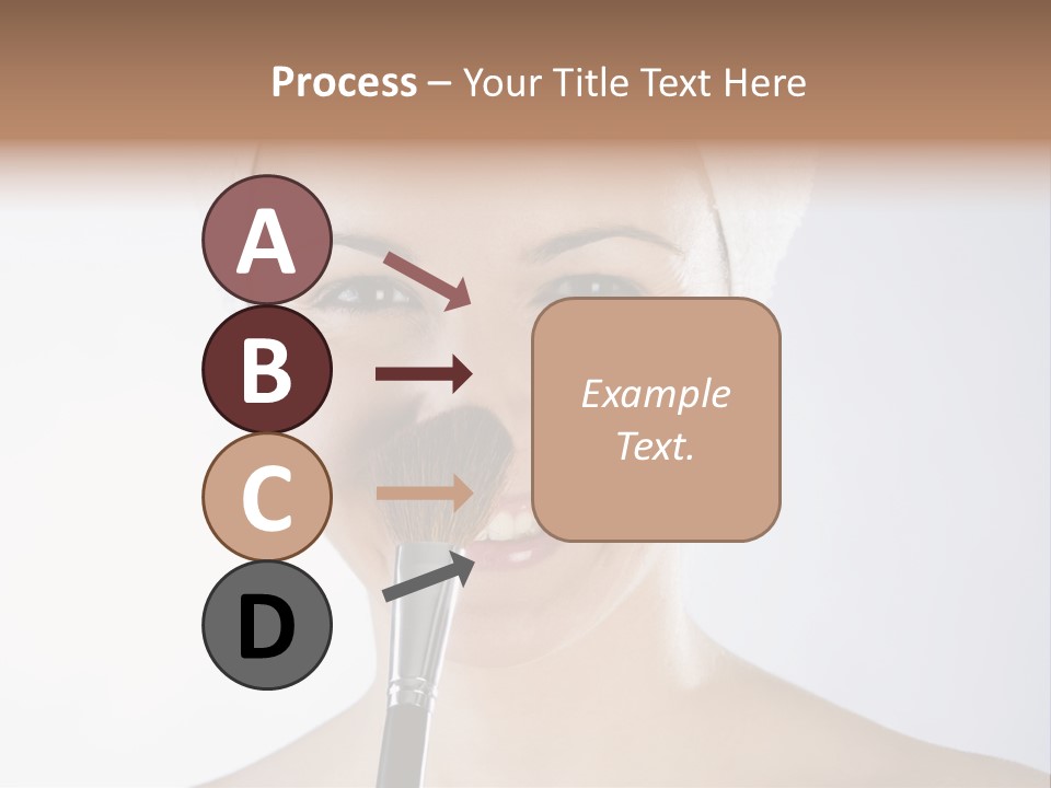 A Smiling Woman With A Brush In Her Mouth PowerPoint Template