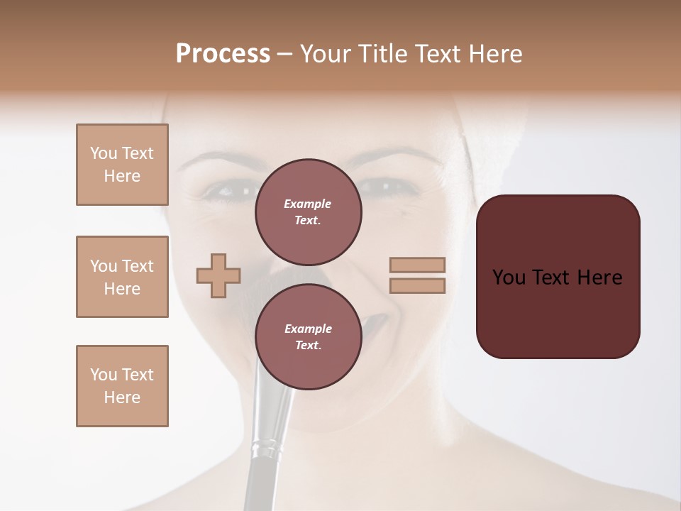 A Smiling Woman With A Brush In Her Mouth PowerPoint Template