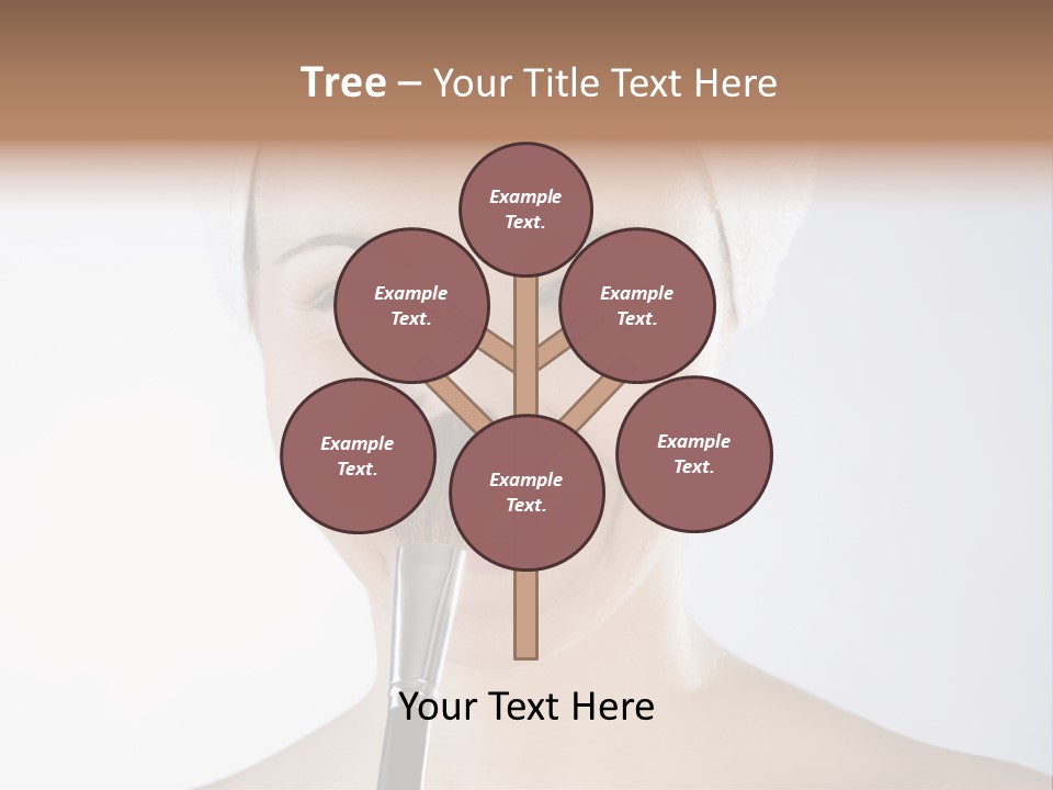 A Smiling Woman With A Brush In Her Mouth PowerPoint Template