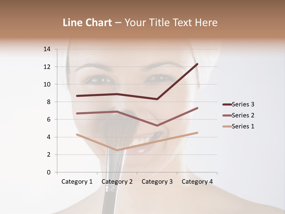 A Smiling Woman With A Brush In Her Mouth PowerPoint Template
