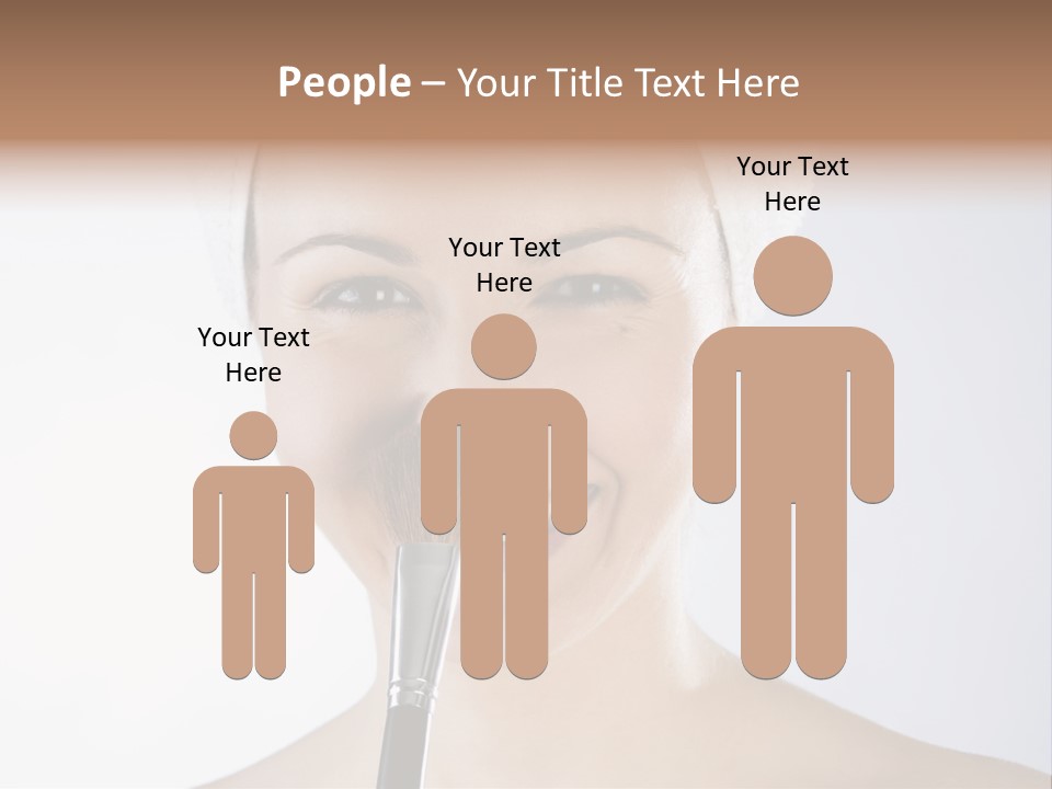 A Smiling Woman With A Brush In Her Mouth PowerPoint Template
