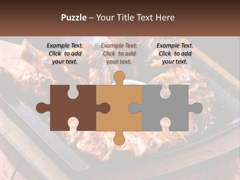 A Plate Of Food With Meat And Sauce On It PowerPoint Template