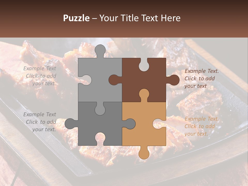 A Plate Of Food With Meat And Sauce On It PowerPoint Template
