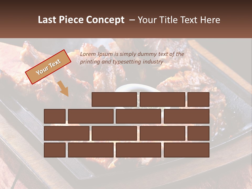 A Plate Of Food With Meat And Sauce On It PowerPoint Template