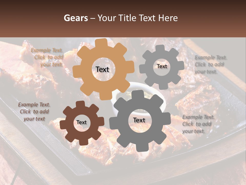 A Plate Of Food With Meat And Sauce On It PowerPoint Template
