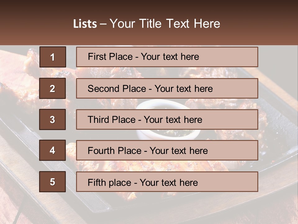 A Plate Of Food With Meat And Sauce On It PowerPoint Template