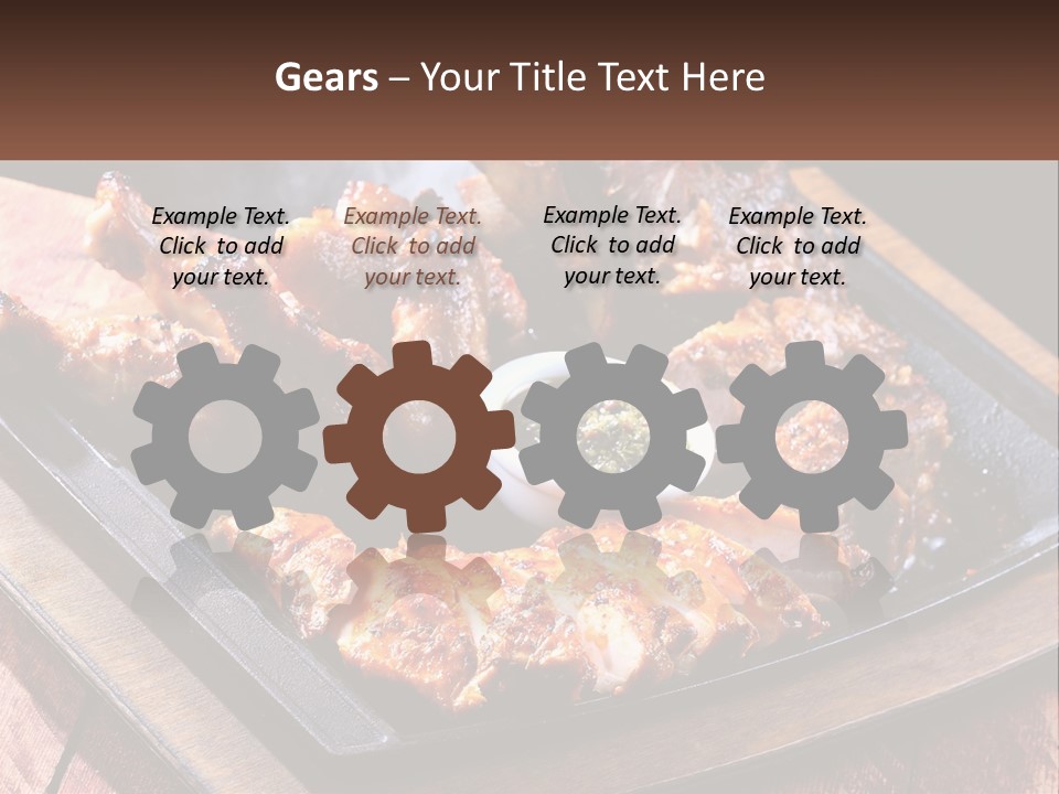 A Plate Of Food With Meat And Sauce On It PowerPoint Template