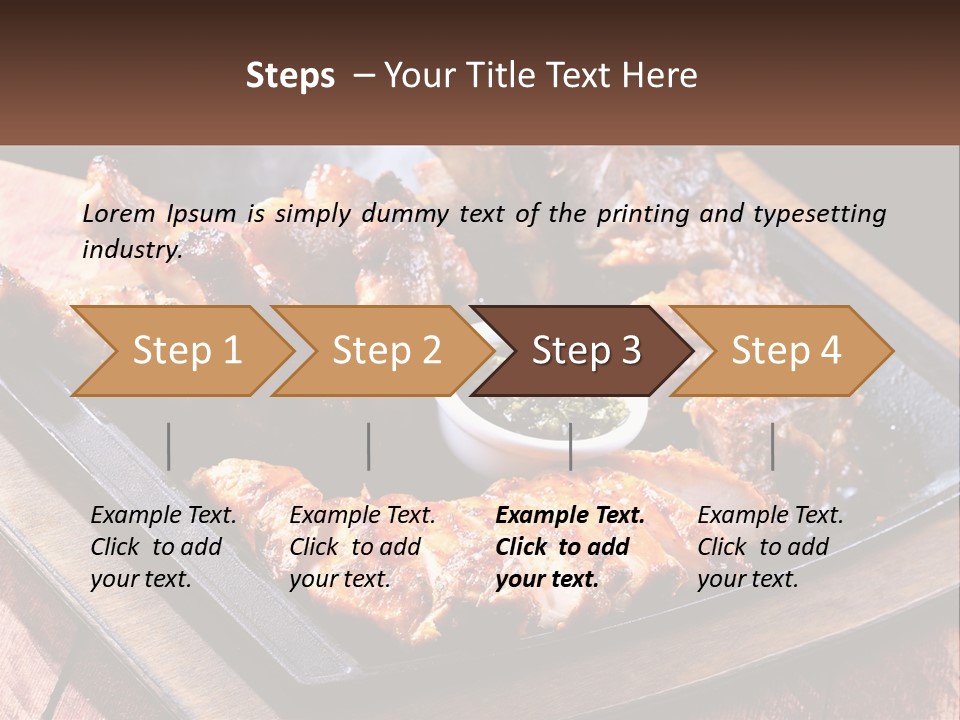 A Plate Of Food With Meat And Sauce On It PowerPoint Template
