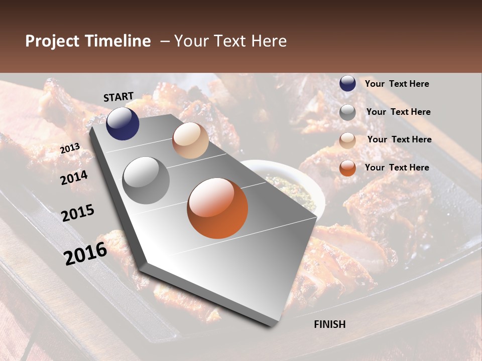 A Plate Of Food With Meat And Sauce On It PowerPoint Template
