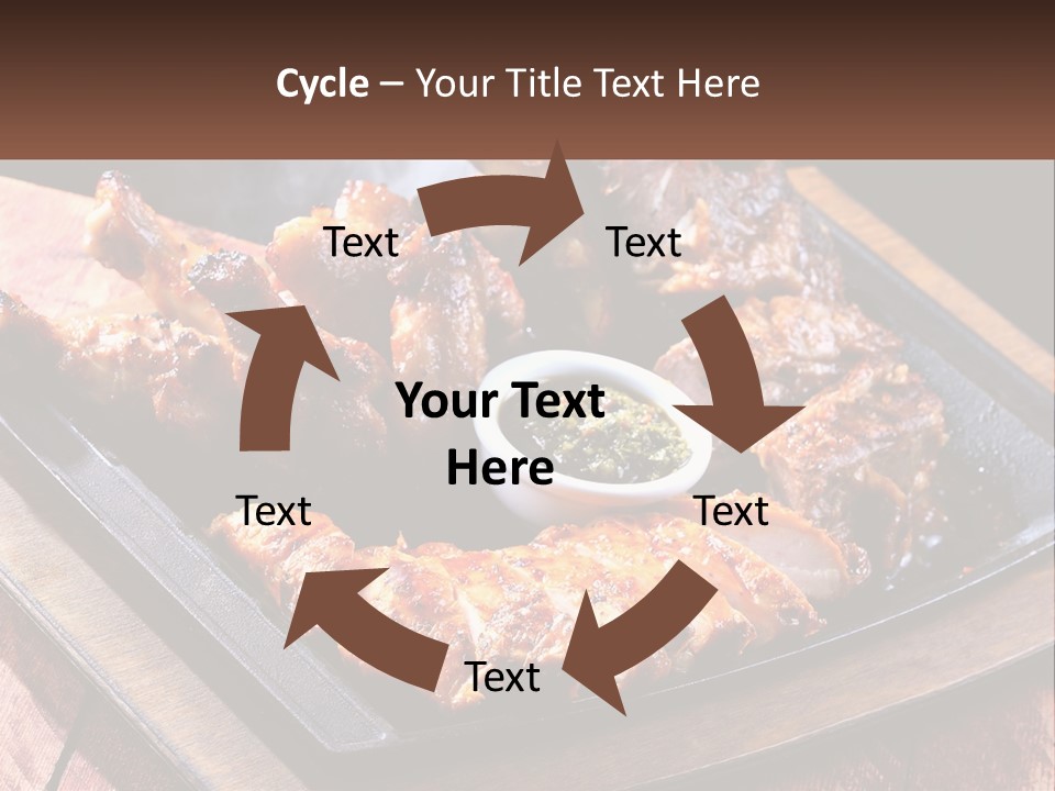 A Plate Of Food With Meat And Sauce On It PowerPoint Template