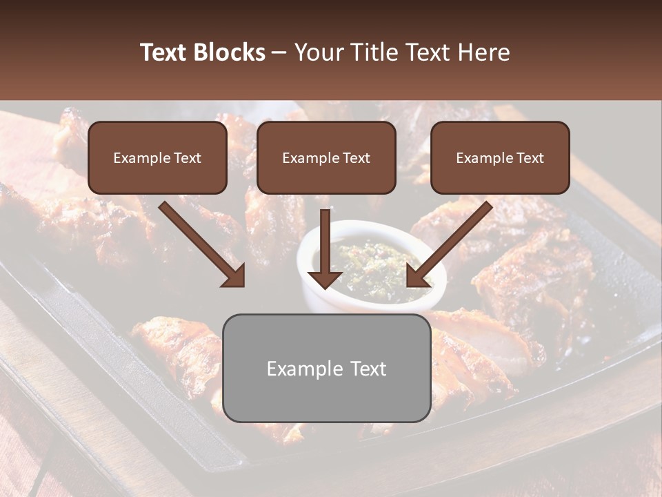 A Plate Of Food With Meat And Sauce On It PowerPoint Template