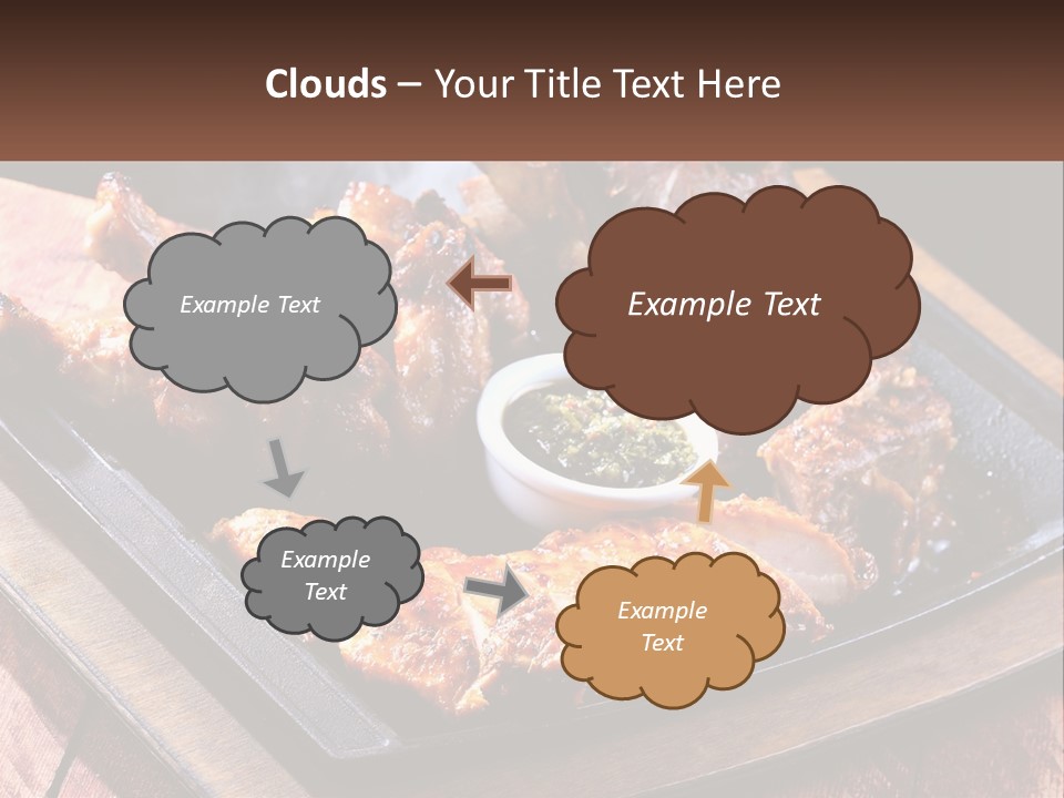 A Plate Of Food With Meat And Sauce On It PowerPoint Template