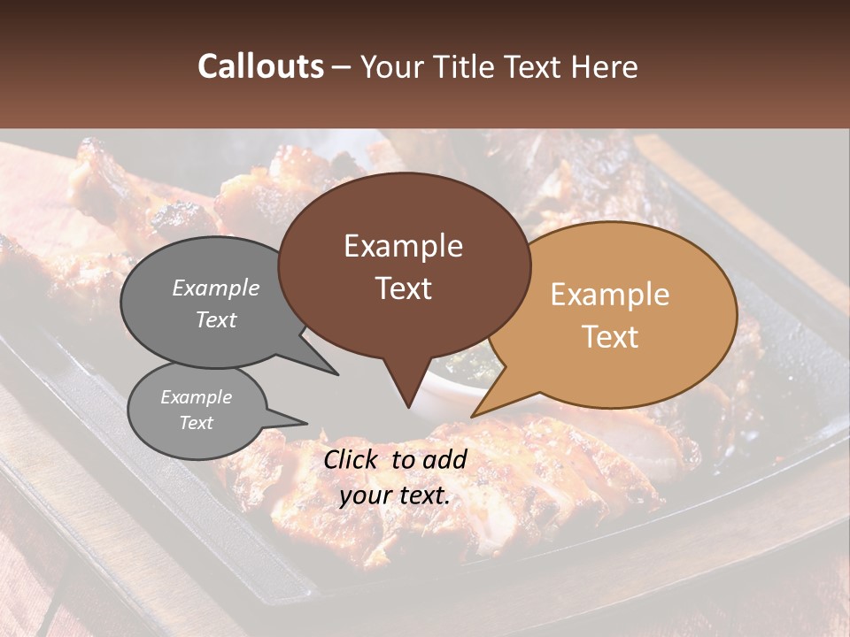 A Plate Of Food With Meat And Sauce On It PowerPoint Template