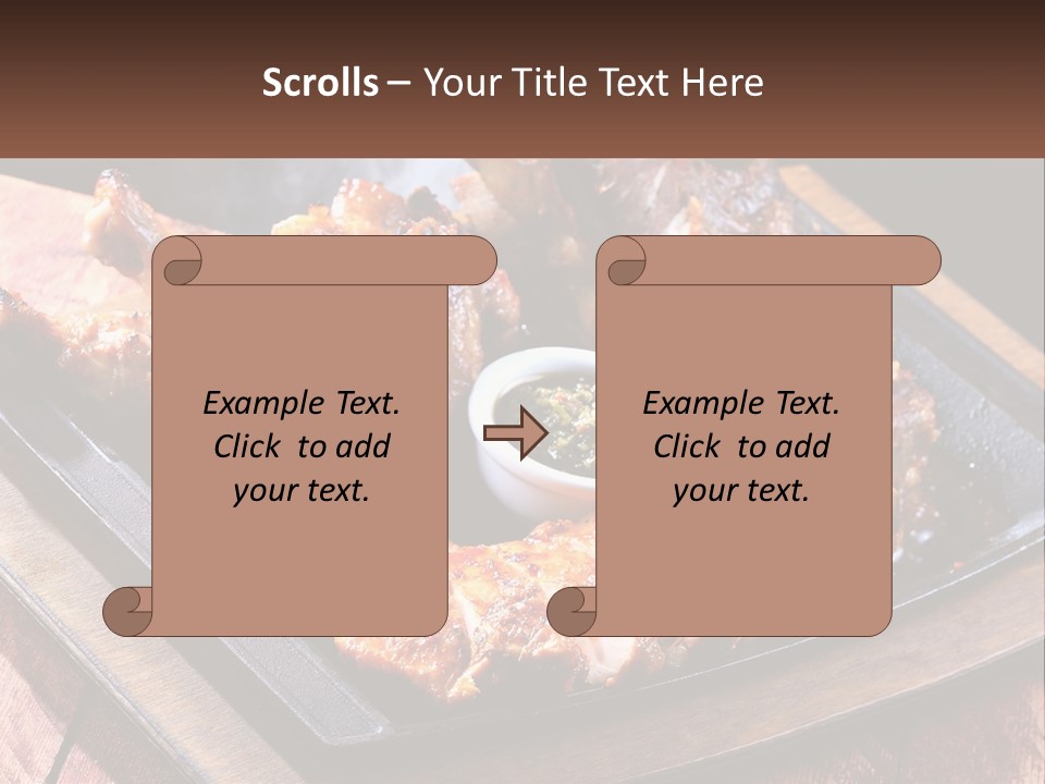A Plate Of Food With Meat And Sauce On It PowerPoint Template