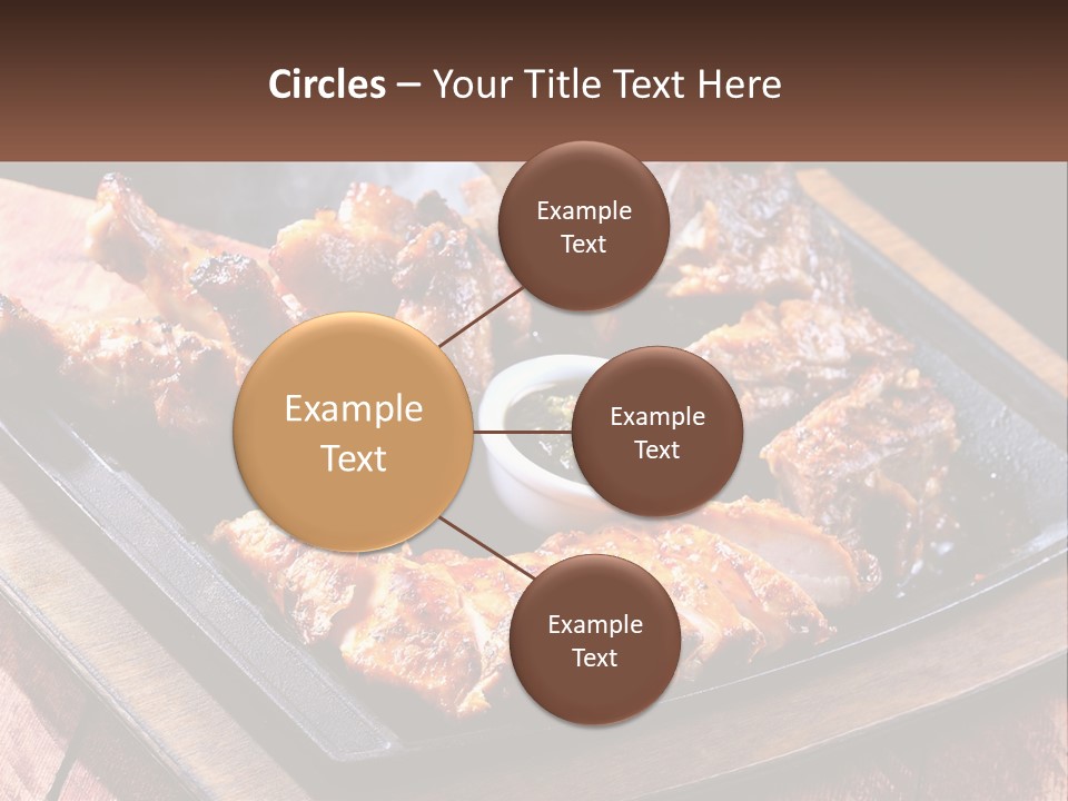 A Plate Of Food With Meat And Sauce On It PowerPoint Template